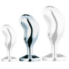 SM Fantasy Plug Bijou Bean Silver M 7 x 3cm Noir